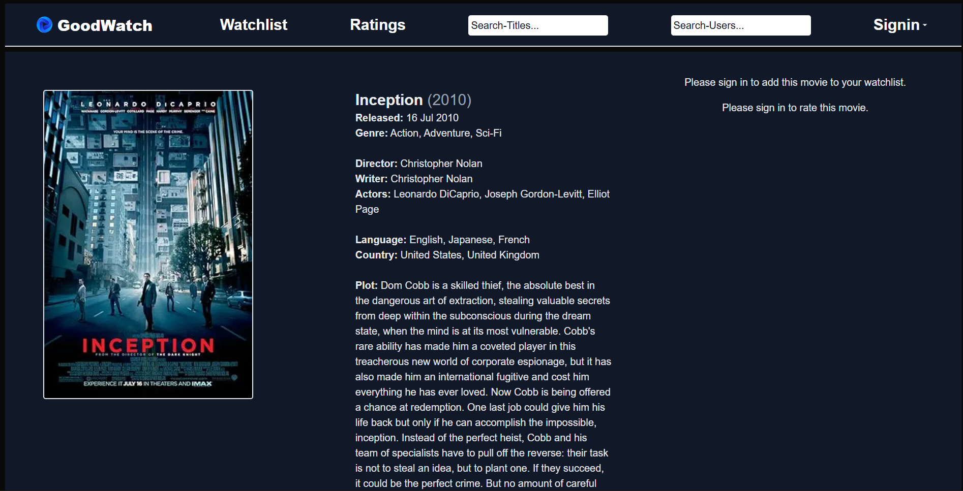 Good Watch - Movie Rating Platform